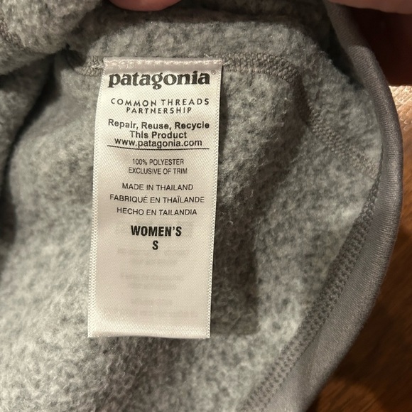 Patagonia Better Sweater Gray 1/4 Zip Fleece Long Sleeve Knit Top Warm Small - Picture 6 of 7